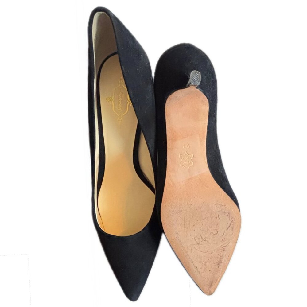 Footcandy Black Suede Kitten Heel Pumps Women's 9B - Picture 4 of 11